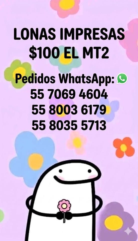 Lona impresa $100 el m2 
Tienes un negocio o quieres ANUNCIARTE.Manda tu Prompt entrega CDMX... 2