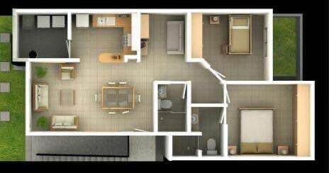 2 habitaciones 2 baños - Departamento 2