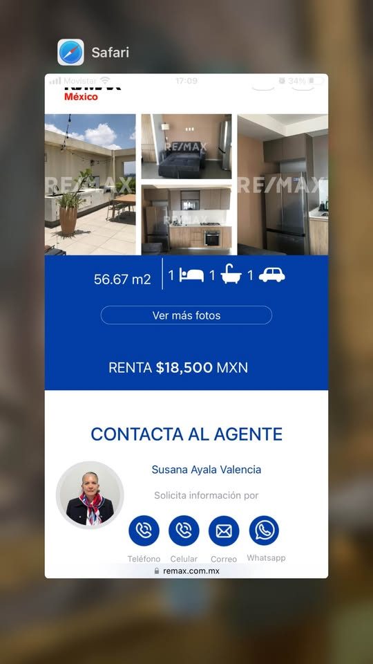 Departamento en renta · 1 rec 2