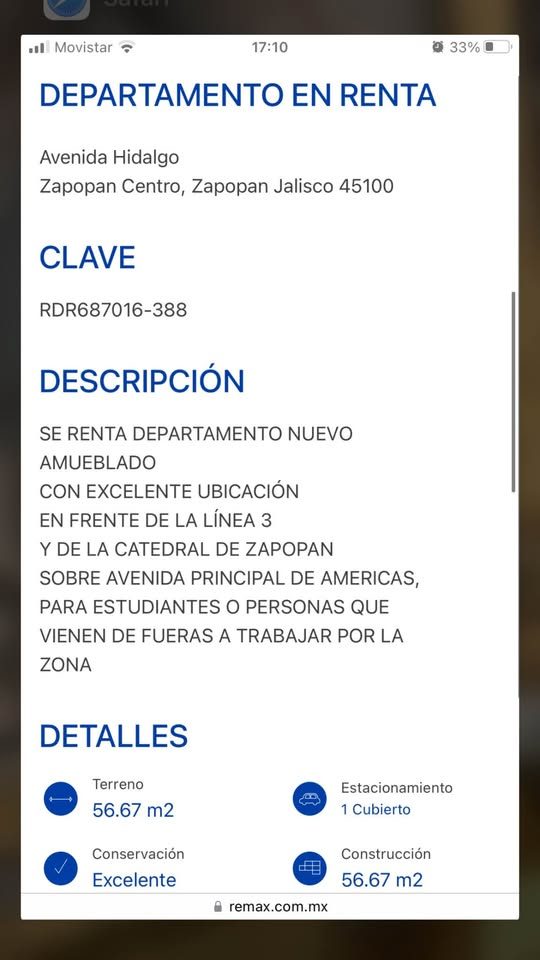Departamento en renta · 1 rec 3