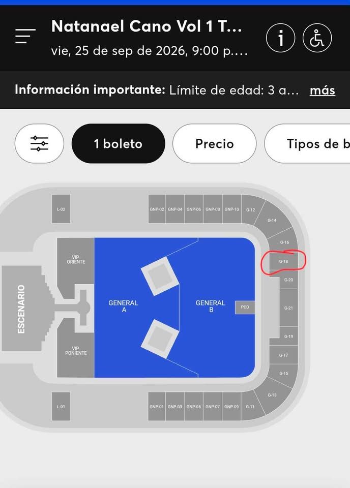 Boletos grada Natanael Cano 2