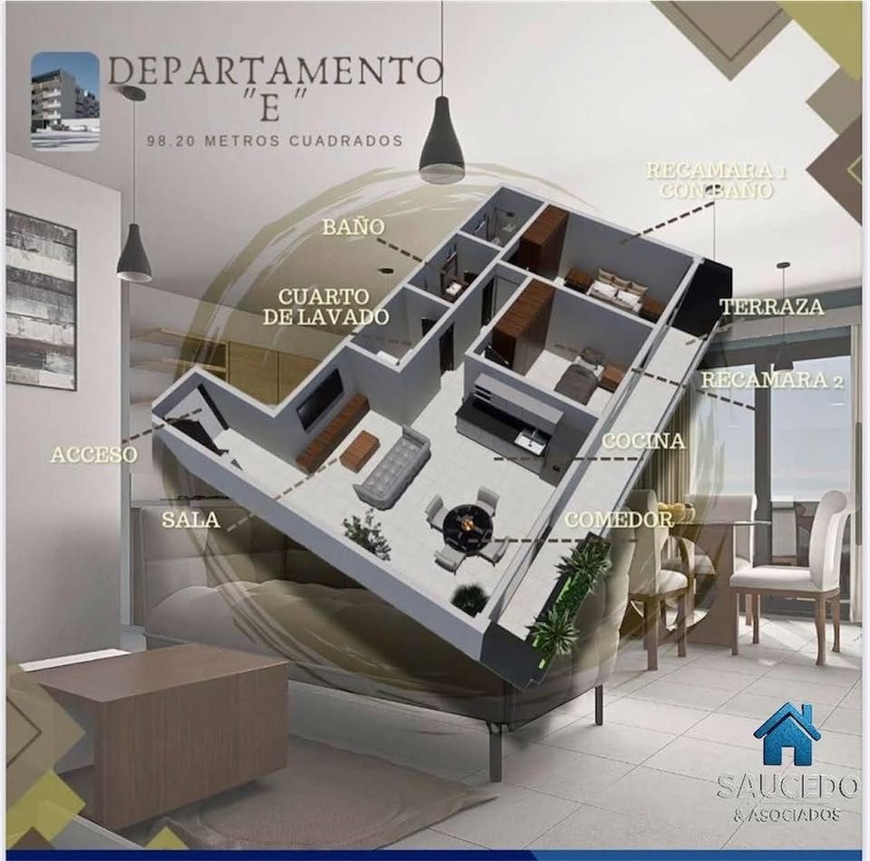 2 habitaciones 2 baños Departamento 2