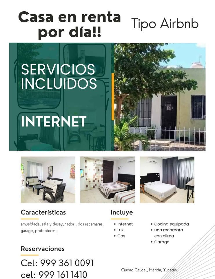 Excelente CaSa AMUEBLADA en RENTA por DÍA 🏠 2