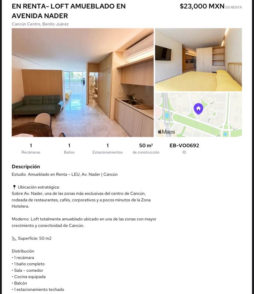1 habitación 1 baño - Departamento 3