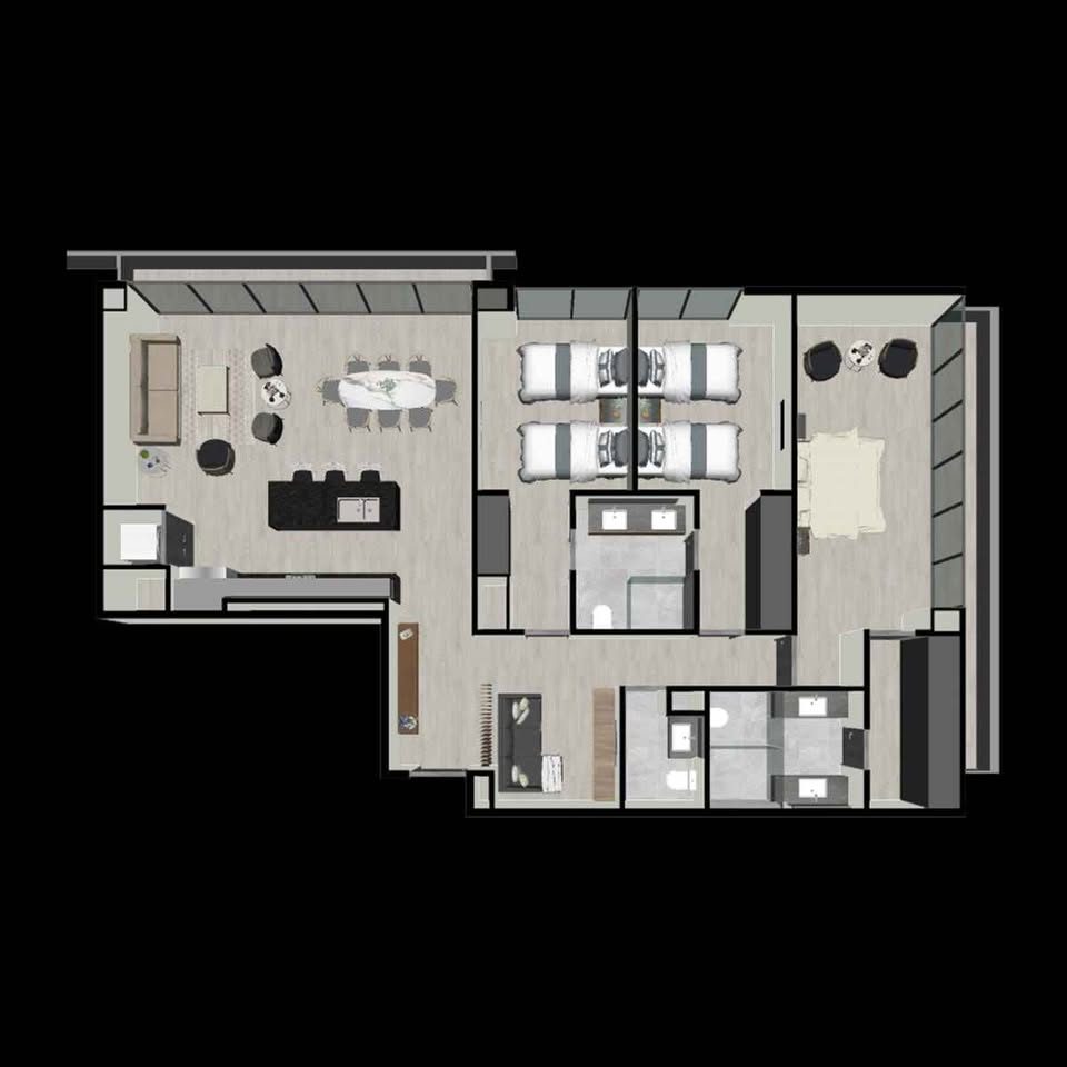 3 habitaciones 2 baños - Departamento 3