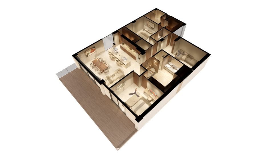 3 habitaciones 3 baños Departamento 2