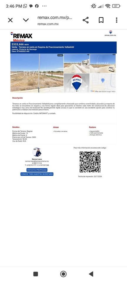 Terreno en venta · Durango 2