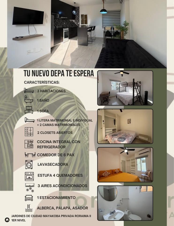 3 habitaciones 1 baño Departamento 2